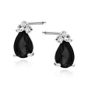 Cercei argint cu piatra neagra DiAmanti Z1908ER_B-DIA (Argint 925‰ 1,5 g.)